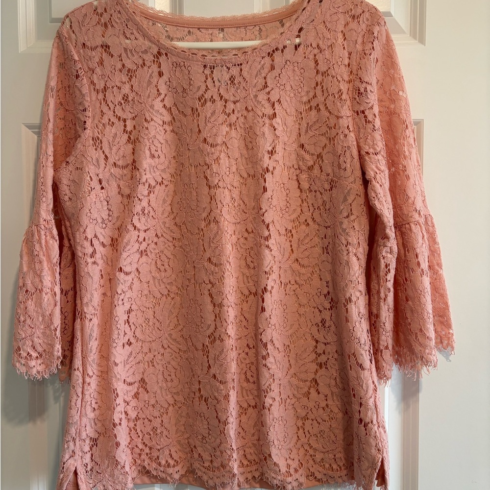 Elegant Pink Lace Women's Top
